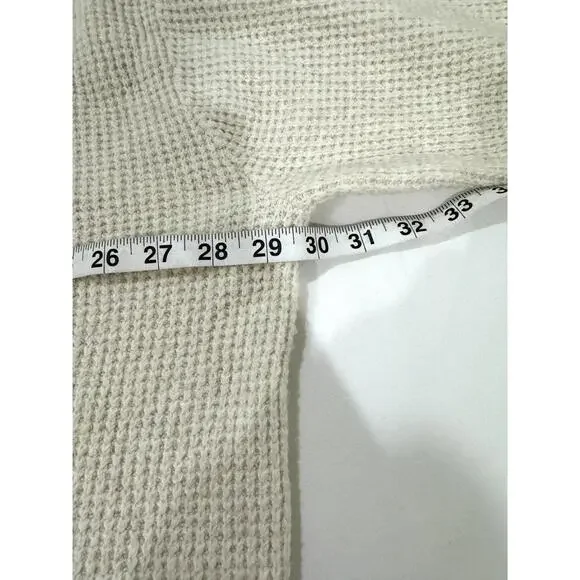 Aerie Beige Cozy Up Oversized Waffle Knit Button Sweater- Size XXL - Picture 7 of 9